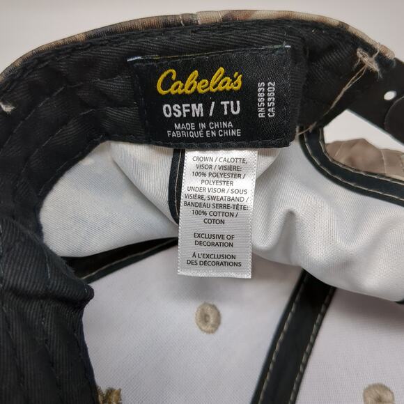 Cabela's Snapback Cap Multicolor One Size Adjustable Camouflage Vented Holes - Picture 9 of 9